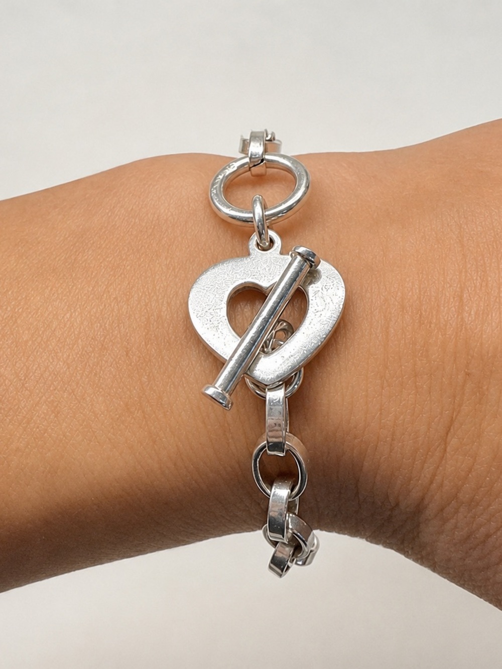 Silpada Silver Heart Toggle Bracelet - Sterling Silver 925